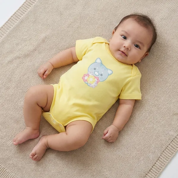 Yellow_Cotton_Baby_Romper_For_Baby