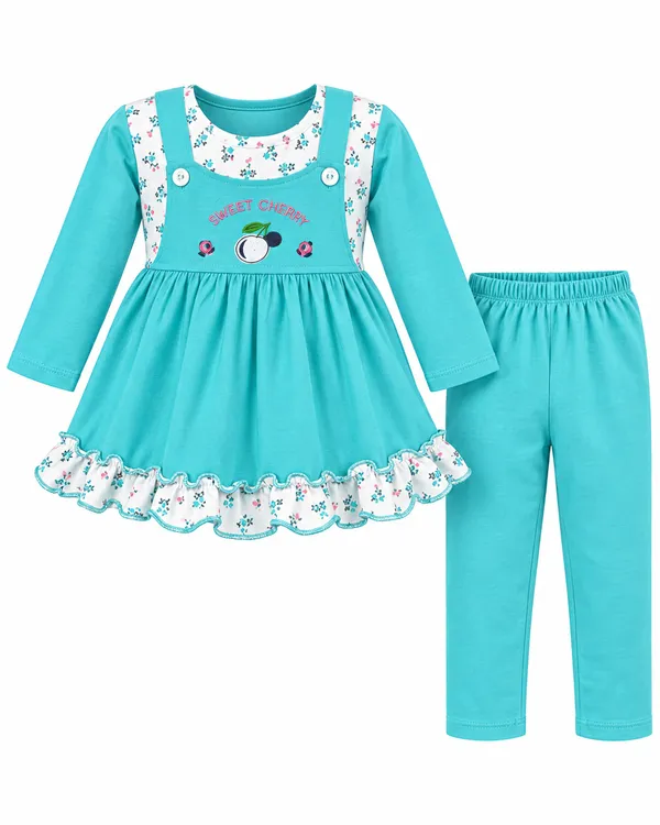 Mumsyde_Kids_Turquoise_Cherry_Set_–_Full_Sleeve_Printed_Top_with_Floral_Ruffle_Hem_and_Matching_Pants