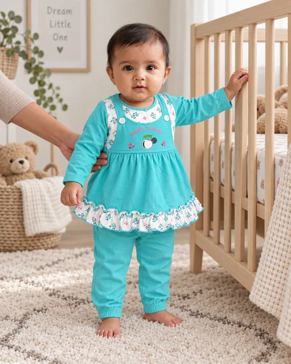 Mumsyde_Kids_Turquoise_Cherry_Set_–_Full_Sleeve_Printed_Top_with_Floral_Ruffle_Hem_and_Matching_Pants