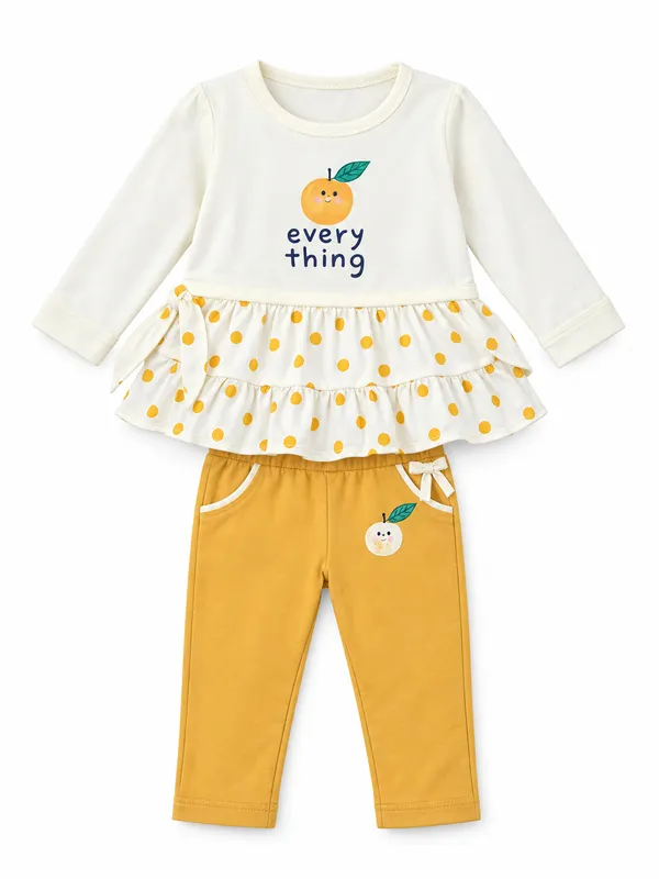 Mumsyde_Kids_Little_Sunshine_Set_–_Cream_Printed_Ruffle_Top_with_Mustard_Yellow_Pants
