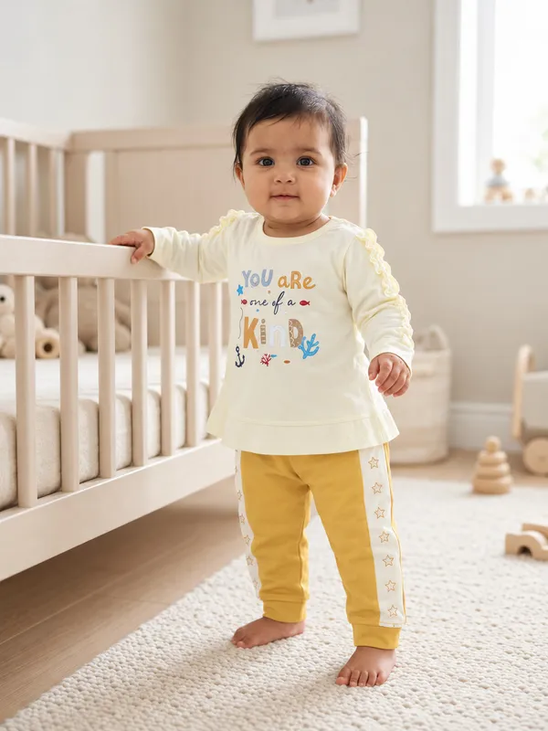 Mumsyde_Kids_Little_Golden_Star_Set_–_Cream_Printed_Ruffle_Top_with_Mustard_Yellow_Star_Panel_Pants