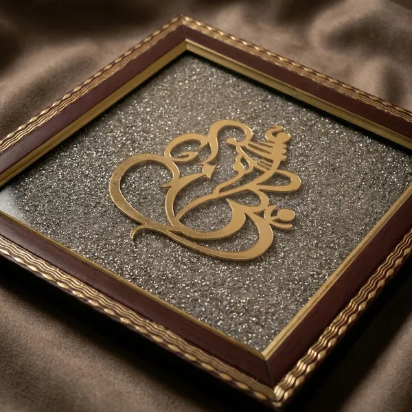 Antique_Gold_And_Brown_Shree_Ganesh_Pyrite_Frame