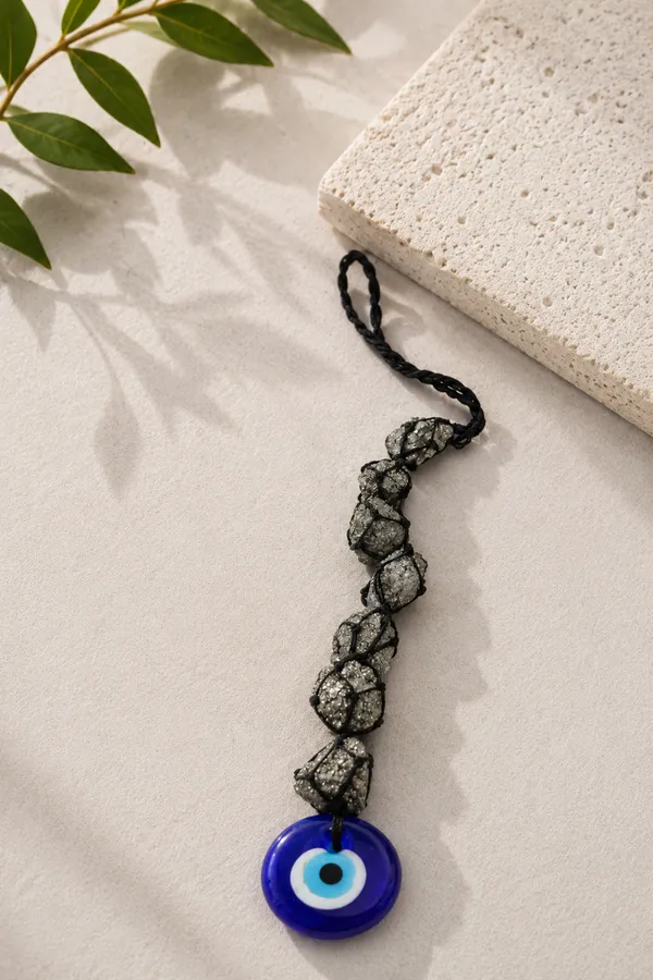 Pyrite_Evil_Eye_Hanging_7_Raw_Stones_For_Wealth_And_Protection_|_Metallic_Golden_And_Blue
