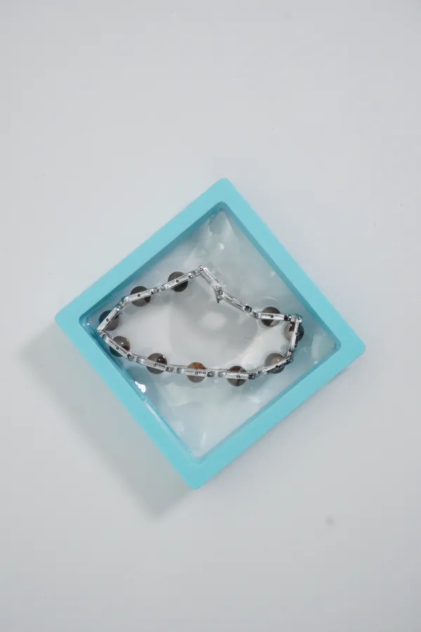 Tiger_Eye_Stone_Bracelet_|_Premium_Metal_Link_Bracelet_For_Men_And_Women_|_Silver_And_Golden_Brown