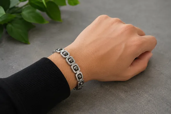 Silver_And_Gunmetal_Pyrite_Energy_Bracelet
