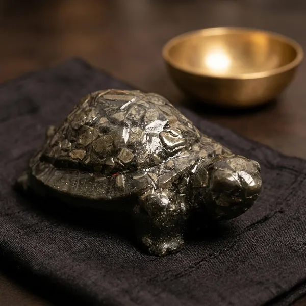 Pyrite_Orgonite_Turtle_|_Wealth_Attraction_And_Protection_Vastu_Tortoise_|_Metallic_Grey_And_Golden