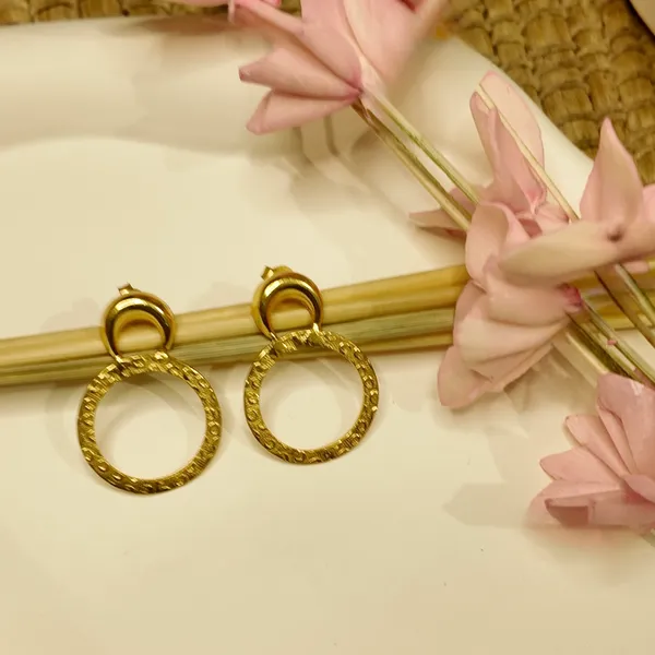 Double_Circle_Textured__Earrings_For_Women
