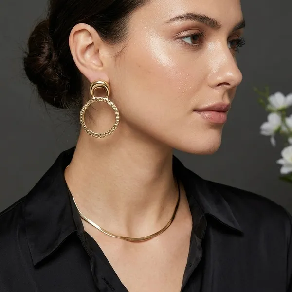 Double_Circle_Textured__Earrings_For_Women