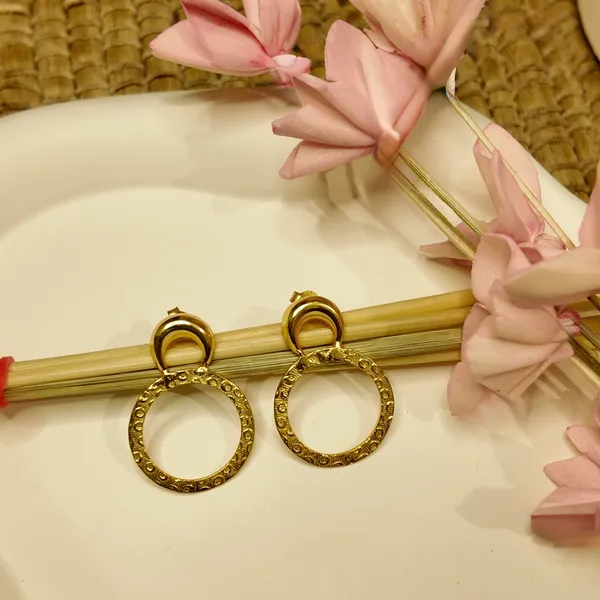 Double_Circle_Textured__Earrings_For_Women