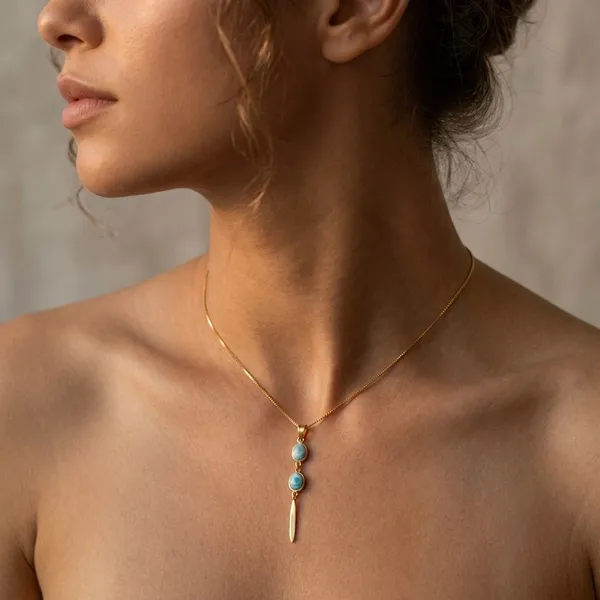Gold_And_Green_Larimar_Pendent_For_Women