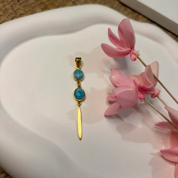 Gold_And_Green_Larimar_Pendent_For_Women