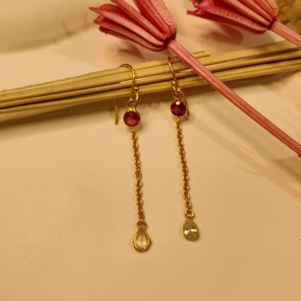 Gold_Pink_Tourmaline_Hydro_Earrings_For_Women