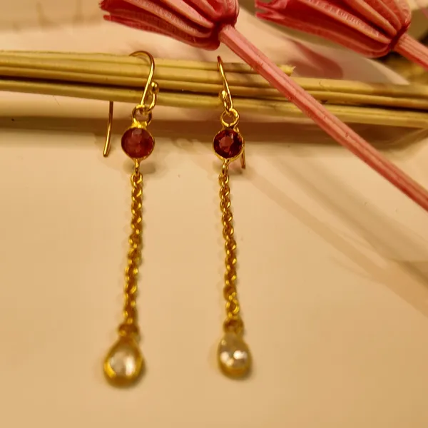 Gold_Pink_Tourmaline_Hydro_Earrings_For_Women