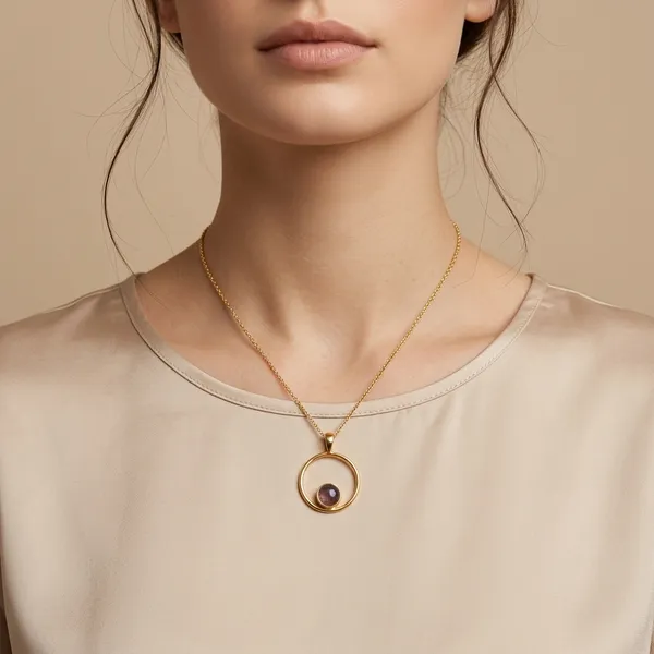 Gold_Natural_Tanzanite,_Silver_With_Plating_Pendent_For_Women