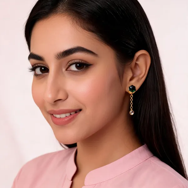 Gold_And_Green_Hydro_Earrings_For_Women