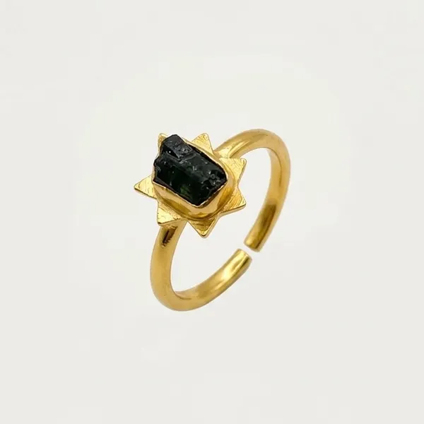 Natural_green_tourmaline_Gold__,_Silver_With_Plating_Ring_For_Women