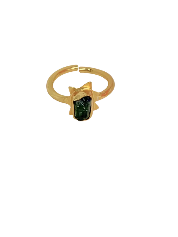 Natural_green_tourmaline_Gold__,_Silver_With_Plating_Ring_For_Women