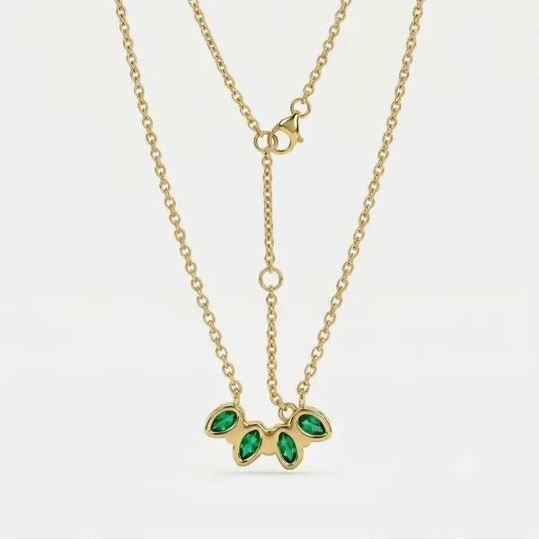 Gold_And_Green_Hydro_Silver_With_Plating_Necklace__For_Women