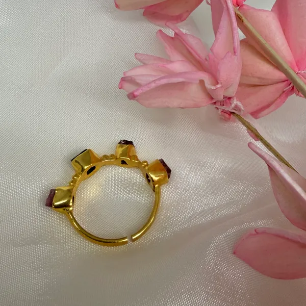 Gold_Multi_Tourmaline,_Silver_With_Plating_Finger_Ring_For_Women