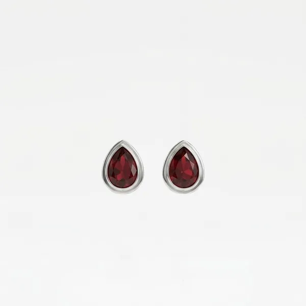 Garnet_Tear_Drop_Bezel_Studs