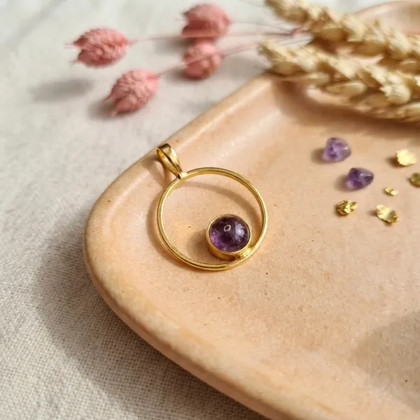 Gold_Natural_Tanzanite,_Silver_With_Plating_Pendent_For_Women
