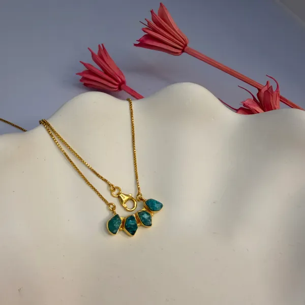 Gold_And_Blue_Amazonite_Stone_Silver_With_Plating_Neck_Piece_For_Women