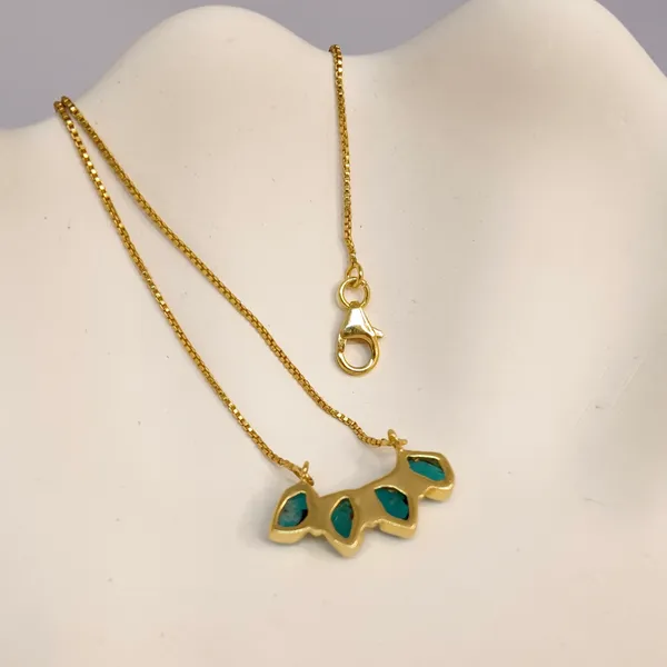 Gold_And_Blue_Amazonite_Stone_Silver_With_Plating_Neck_Piece_For_Women