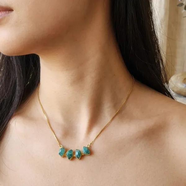 Gold_And_Blue_Amazonite_Stone_Silver_With_Plating_Neck_Piece_For_Women