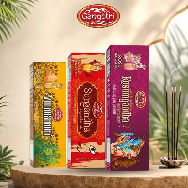 Gangotri_Surgandha_,_Vanaushadhi_,_Kusumgandha_Bambooless_Incese_Stick_Mixed_Agarbatti_(3_Types)_Pack_Of_3