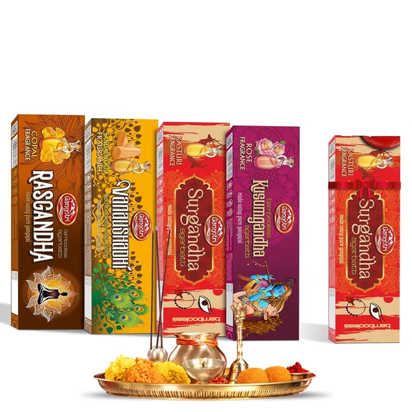 Gangotri_Kusumgandha_,_Vanaushadhi_,_Surgandha_,_Rasgandha_Bambooless_Incense_Stick_Mixed_Agarbatti_(4_Fragrance)_Pack_Of_5