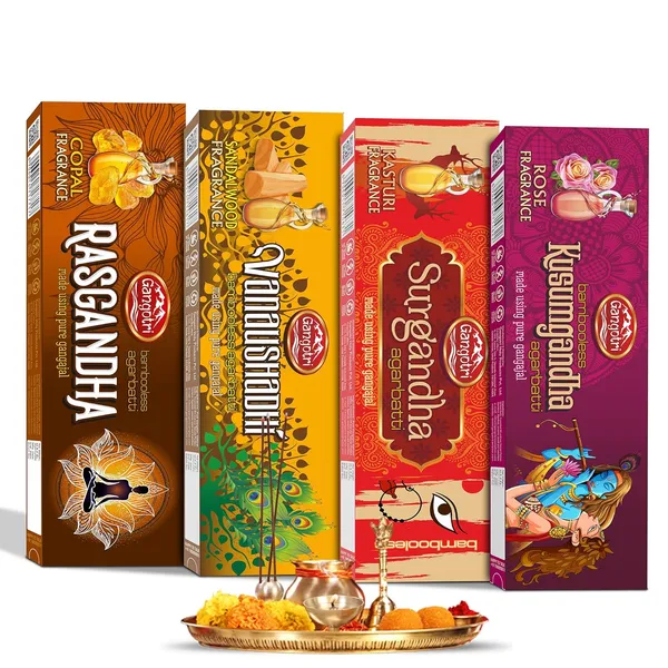 Gangotri_Surgandha_,_Vanaushadhi_,_Kusumgandha_,_Rasgandha_Bambooless_Incense_Stick_Agarbatti_Pack_Of_4