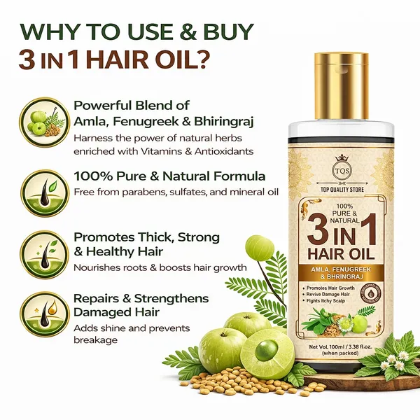 3_in_1_Hair_Oil_with_Amla,_Fenugreek_&_Bhringraj_for_Strong,_Smooth_&_Healthy_Hair_|_Natural_Hair_Care_Oil_for_Daily_Use_|_Herbal_Hair_Oil_for_Men_&_Women_|_Non_Sticky_Hair_Oil_by_Top_Quality_Store
