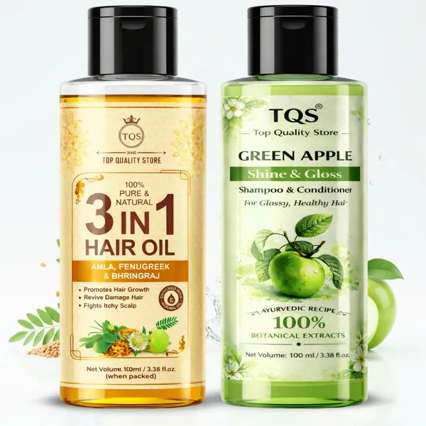 TQS_Top_Quality_Store_Amla_Apple_Shampoo_&_3_in_1_Hair_Oil_Combo_with_Bhringraj,_Fenugreek_&_Shikakai,_Herbal_Ayurvedic_Formula_for_Hair_Growth,_Shine,_Hair_Fall_Control_&_Healthy_Scalp