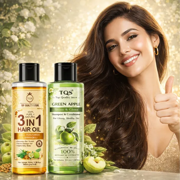 TQS_Top_Quality_Store_Amla_Apple_Shampoo_&_3_in_1_Hair_Oil_Combo_with_Bhringraj,_Fenugreek_&_Shikakai,_Herbal_Ayurvedic_Formula_for_Hair_Growth,_Shine,_Hair_Fall_Control_&_Healthy_Scalp