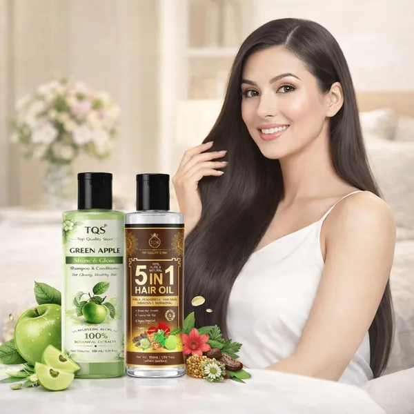 TQS_Top_Quality_Store_Amla_Apple_Shampoo_and_Herbal_5_in_1_Hair_Oil_with_Bhringraj,_Fenugreek_&_Natural_Botanicals,_Ayurvedic_Solution_for_Hair_Fall,_Dandruff_Control_&_Hair_Growth