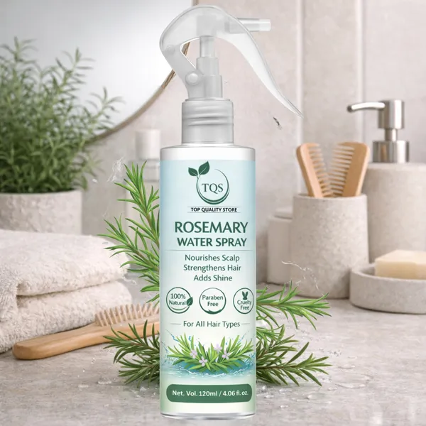 TQS_Rosemary_Water_Spray_120ml_for_Hair_Growth_|_Anti_Hair_Fall_Hair_Spray_|_Rosemary_Hair_Mist_for_Strong_Thick_Hair_|_Herbal_Hair_Tonic_Spray_|_Natural_Scalp_Nourishing_Spray_for_Men_Women_|_Paraben