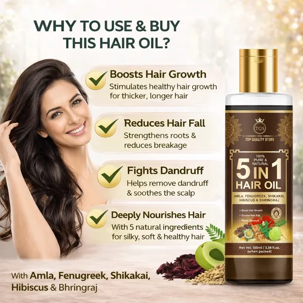 5_in_1_Hair_Oil_with_Amla,_Fenugreek,_Shikakai,_Hibiscus_&_Bhringraj_|_Herbal_Hair_Oil_for_Strong,_Smooth_&_Healthy_Hair_|_Natural_Daily_Use_Hair_Care_Oil_for_Men_&_Women_|_Non_Sticky_Hair_Oil_by_Top