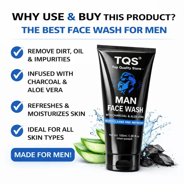 TQS_Men_Face_Wash_100ml_with_Activated_Charcoal_&_Aloe_Vera_|_Deep_Clean_Oil_Control_Face_Wash_|_Removes_Impurities,_Sweat_&_Pollution_|_Refreshing_Face_Cleanser_for_Men