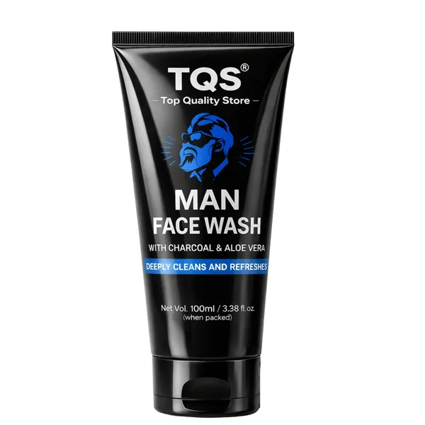 TQS_Man_Face_Wash_with_Charcoal_&_Aloe_Vera_100ml_|_Deep_Cleansing_Face_Wash_for_Men_|_Removes_Oil,_Dirt_&_Pollution_|_Refreshing_&_Oil_Control_Daily_Face_Cleanser_for_All_Skin_Types