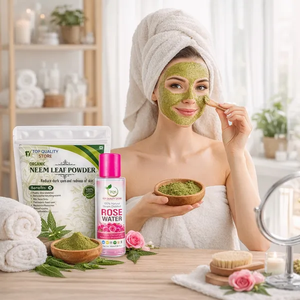 Organic_Neem_Leaf_Powder_with_100%_Natural_Rose_Water_Combo_for_Face_Pack,_Skin_Care,_Hair_Care,_Oil_Control,_Herbal_Beauty_Powder_&_Steam_Distilled_Rose_Water_for_Daily_Skin_Care_Routine