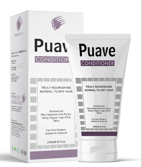 Puave_Conditioner_250ml_for_Normal_to_Dry_Hair,_Nourishing_Hair_Conditioner_with_Honey,_Argan_Oil,_Biotin_&_Fruit_Extract,_Paraben_Free_Daily_Use_Hair_Conditioner_for_Smooth,_Soft_and_Manageable_Hair