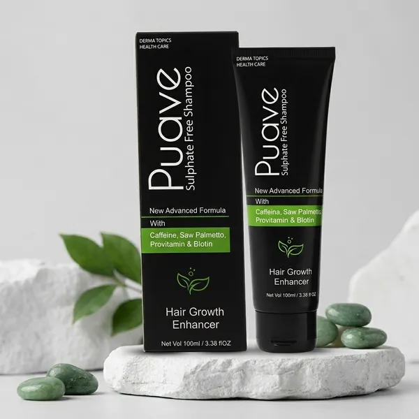 Puave_Sulphate_Free_Shampoo_with_Caffeine,_Saw_Palmetto_&_Biotin_|_Gentle_Daily_Hair_Cleanser_for_Strong,_Smooth_&_Healthy_Looking_Hair