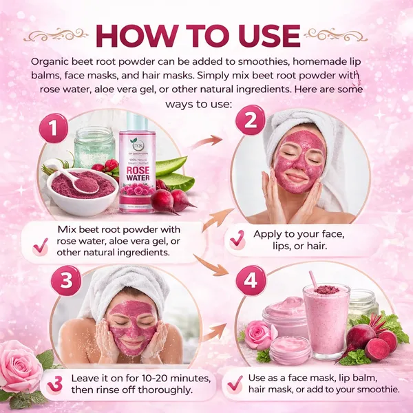 TQS_Organic_Beetroot_Powder_with_Rose_Water_|_Natural_Skin_&_Hair_Care_Combo_|_Helps_Brighten_Skin,_Improve_Glow_&_Hydration_|_Ideal_for_Face_Mask,_Hair_Mask_&_Lip_Care