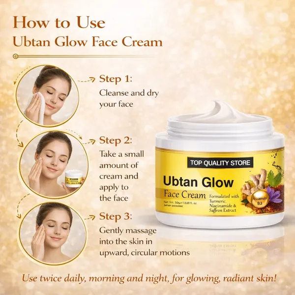 TQS_Ubtan_Glow_Face_Cream_with_Turmeric,_Niacinamide_(Vitamin_B3)_&_Saffron_Extract_|_Skin_Brightening,_Natural_Glow,_Tan_Removal_&_Even_Skin_Tone_Cream_for_Men_&_Women