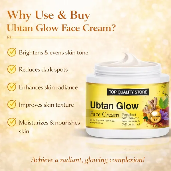TQS_Ubtan_Glow_Face_Cream_with_Turmeric,_Niacinamide_(Vitamin_B3)_&_Saffron_Extract_|_Skin_Brightening,_Natural_Glow,_Tan_Removal_&_Even_Skin_Tone_Cream_for_Men_&_Women
