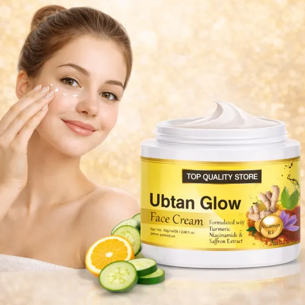 TQS_Ubtan_Glow_Face_Cream_with_Turmeric,_Niacinamide_(Vitamin_B3)_&_Saffron_Extract_|_Skin_Brightening,_Natural_Glow,_Tan_Removal_&_Even_Skin_Tone_Cream_for_Men_&_Women