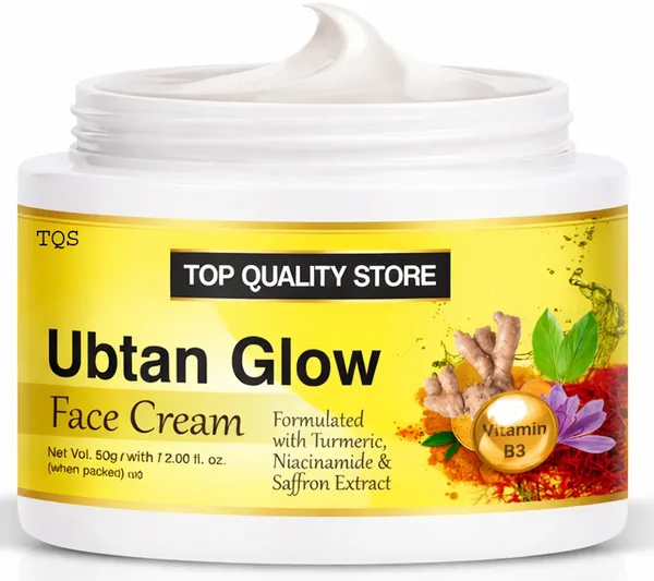 TQS_Ubtan_Glow_Face_Cream_with_Turmeric,_Niacinamide_(Vitamin_B3)_&_Saffron_Extract_|_Skin_Brightening,_Natural_Glow,_Tan_Removal_&_Even_Skin_Tone_Cream_for_Men_&_Women
