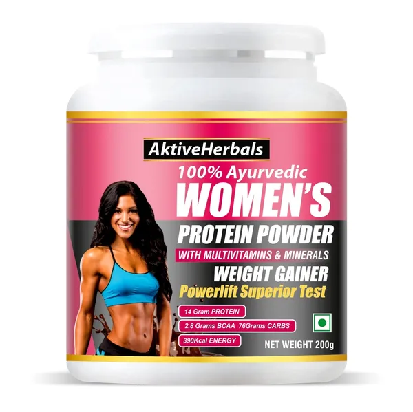 AktiveHerbals_Women’s_Protein_Powder_Rich_Chocolate_200g_|_Muscle_Growth_&_Weight_Gainer_Supplement_with_Multivitamins_&_Carbs_for_Healthy_Body_Mass_and_Strength
