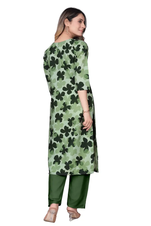 Women'S_Green_Floral_Print_Kurta_With_Matching_Palazzo_Set