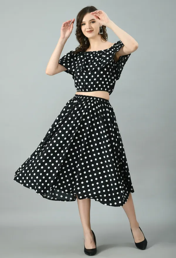Black_And_White_Polka_Dot_Co-Ord_Set_-_Off-Shoulder_Crop_Top_And_Midi_Skirt